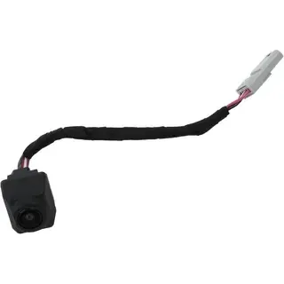 OEM-style GM rearview camera module with wiring harness and connector, isolated on white background for replacement part number 23390515.